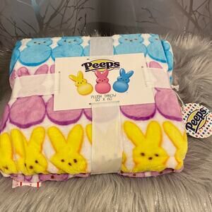 BNWT PEEPS Easter Bunnies Plush Blanket 50x60